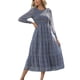 thumbnail image 1 of Vestido De Manga Larga, Elegante Puños Elásticos De Cintura Alta Vestido Con Dobladillo Con Volantes Una Línea Para La Oficina Para El Día A Día Fugacal Azul Oscuro XL, 1 of 6