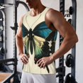 thumbnail image 6 of Haiem Blue Black Butterfly Art Men Workout Tank Top Gym Bodybuilding Sleeveless Muscle T Shirts Athletic Tank Breathable Workout Shirt-, 6 of 8
