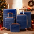 thumbnail image 2 of Zimtown Luggage 5 Piece Sets Suitcase ABS Hardside with Spinner Wheels and TSA Lock, Navy Blue, 2 of 15