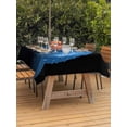 thumbnail image 2 of Outdoor Tablecloth with Umbrella Hole and Zipper, Blue Fruit Rectangle Table Cloth 52x70 Inch Waterproof Tablecloth, Modern Minimalist Decor Black Background Picnic Table Cover for Patio Camping, 2 of 7