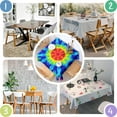 thumbnail image 4 of Rainbow Tie Dye Mandala Pattern Square Tablecloth,Waterproof Square Table Cover,Wipeable Spillproof Washable Table Cover for Home Kitchen Party Decor 52"x52"(132x132cm), 4 of 6