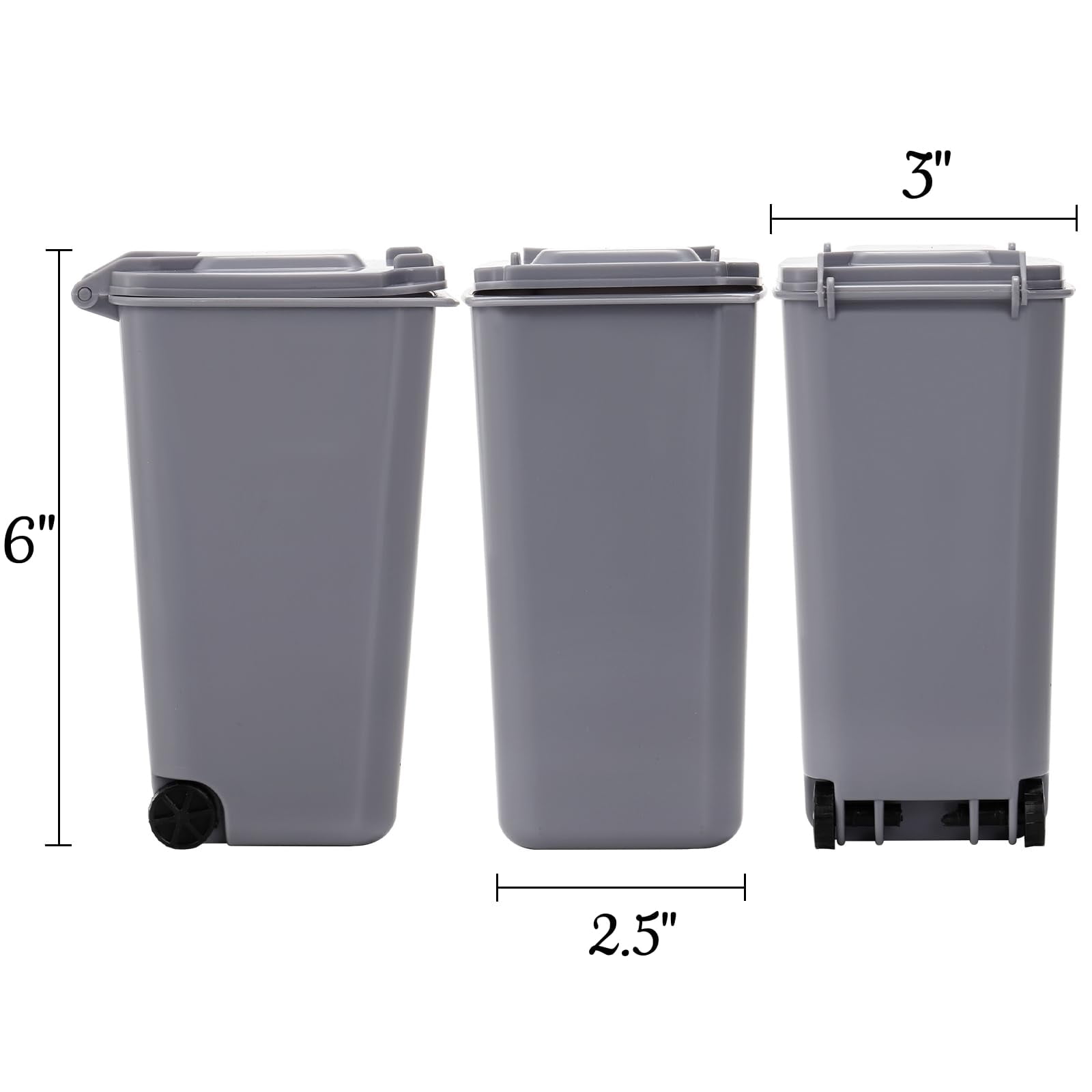 12 Pack Mini Desk Trash Can, 22 OZ Tiny Curbside Garbage Bin with Lid, Small Plastic Desktop Wastebasket, Unique Office Pen Holder Pencil Cup