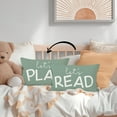 thumbnail image 3 of Kids Playroom Decor,Classroom Pillows Cover,Let''s Read Play Decorative 12 x 20 Throw Pillows Cover,Lets Play Read Kids Reading Corner Room Playroom Nursery Decor Reversible Pillowcase (Green), 3 of 6