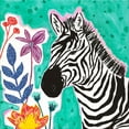 thumbnail image 2 of McCully, Jennifer 15x15 White Modern Wood Framed Museum Art Print Titled - Teal Zebra, 2 of 4