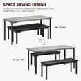 thumbnail image 3 of GAOMON 3 Piece Dining Table Set for 4,Kitchen Table and Benches,3 Piece Rectangle Dining Table Set for 4-6,Kitchen Table Set for Small Space, Apartment, Studio, Rustic Gray, 3 of 7