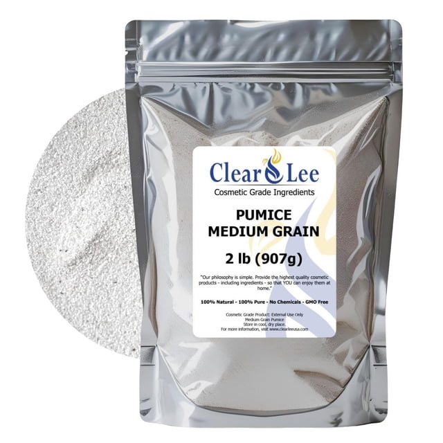 Piedra pómez ClearLee de grado cosmético, 100% natural, 0,9 kg, grano medio