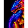 thumbnail image 5 of Men's 3D Dragon Printing T-Shirt - Bright Neon Design, Breathable Polyester Fiber, Short Sleeve Round Neck - Perfect for Summer Outings, 5 of 5