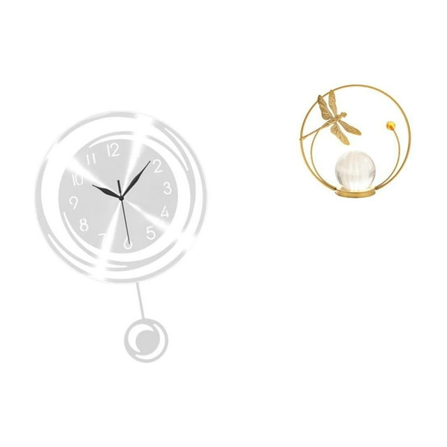 Reloj de pared,Reloj de pared decorativo para baño y dormitorio.,Estatua de bola de cristal,Estatuas de bolas de cristal para decoración del hogar,escritorio interior,Escultura de bola de