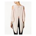 thumbnail image 2 of BAR III Womens Pink Cold Shoulder Long Sleeve Jewel Neck Top Size: 2XS, 2 of 4