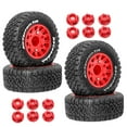 thumbnail image 1 of HILABEE 4 Pcs Accessoires DIY Modèle de Rechange Pièce de Rechange Roues RC Pneus pour 1/10 Rouge, 1 of 7