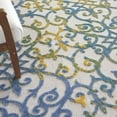thumbnail image 4 of 8â€™ x 11â€™ Ivory and Blue Indoor Outdoor Area Rug, 4 of 6