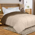 thumbnail image 3 of ROYALE Queen Comforter - All Season Down Alternative Bedding Comforters - Lightweight Quilted Comforter with Corner Tabs- Luxury Hotel Comforters- Box Stitched Duvet Insert (Queen, Chocolate & Sand), 3 of 9