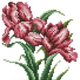 thumbnail image 1 of Kit de punto de cruz Wdftyju flores impresas orquídeas bordadas 14 quilates 17x17 cm, 1 of 9