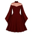 thumbnail image 2 of CEHVOM Robe Décontractée pour Femmes, Col Mi-Haut, Manches Longues, 2 of 6