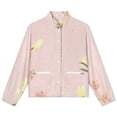 thumbnail image 4 of Jackets for Women Winter Coat Jackets Flannel Stand Collar Jacket(Pretty Pale Flowers Pink Background,Size:S-4XL), 4 of 7