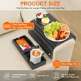 thumbnail image 2 of Joy&Grace Couch Arm Tray inMagnetic Detachable Couch Cup Holder Bamboo Sofa Armrest Table with Slip Pad Sofa Armrest Tray Table (Color Natural), 2 of 6