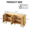 thumbnail image 2 of LKTART 59" Solid Wood Sideboard Buffet Cabinet, Storage Accent Cabinet with 4 Doors for Living Room Kitchen Entryway, Natural, 2 of 5