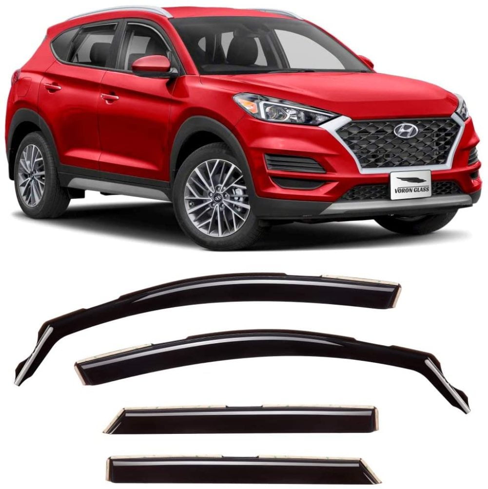 Window Deflectors 4 Pieces Vent Window Visors 220106 Voron Glass in-Channel Extra Durable Rain Guards for Hyundai Tucson 2016-2020