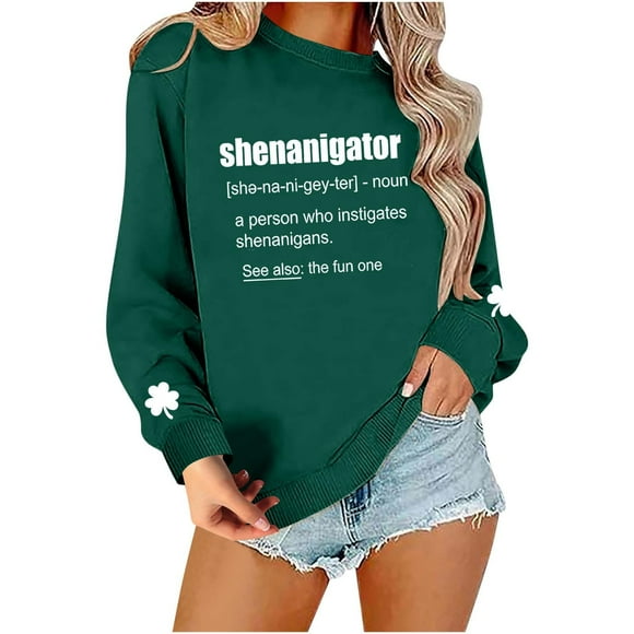 Clearance!Bpxiofoy Crewneck Sweatshirts Women Graphic Sweatshirts for Women St Patricks Day Outfits for Women Crewneck Shirt Graphic Tees Sweatshirts for Women Trendy,Khaki S