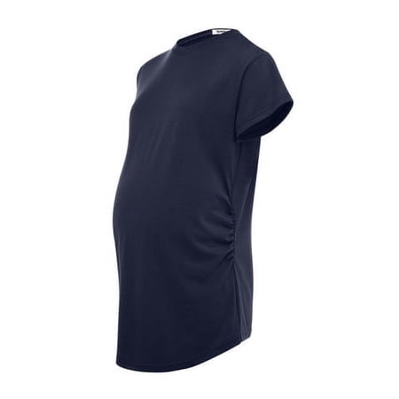 Miss Military Mom Women's Nursing Tops for Breastfeeding Shirts Maternity Clothes Pregnant s Nursing Solid Color Crew Neck Short Sleeve Maternity T-Shirt Navy Blue