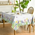 thumbnail image 3 of Spring Summer Tablecloth 60x60 Inch, Easter Watercolor Wild Flowers Tulip Lavender Blooming Floral Table Cover for Party Picnic Dinner Decor, 3 of 6