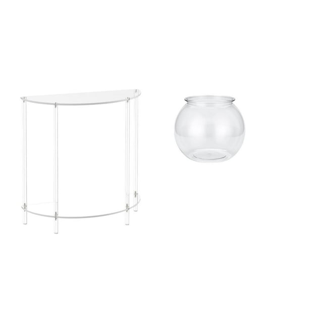 Mesita de noche de acrílico,Mesa auxiliar de acrílico transparente Mesa auxiliar transparente en capas,Mesa pequeña de acrílico,mesita de noche pequeña,compacta,Acuario de