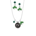 thumbnail image 1 of Delight Jewelry Silvertone Medical Assistant Caduceus Seal - PA Green Shamrock Necklace and Clover Earrings Jewelry Set, 1 of 5