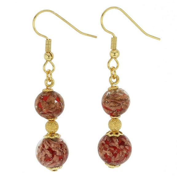 GlassOfVenice Murano Glass Laguna Earrings - Red