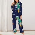 thumbnail image 3 of Bingfone Womens Pajama Sets Astronaut Dinosaur And Space Print,Long Sleeve Loungewear Pajamas Set-Small, 3 of 9