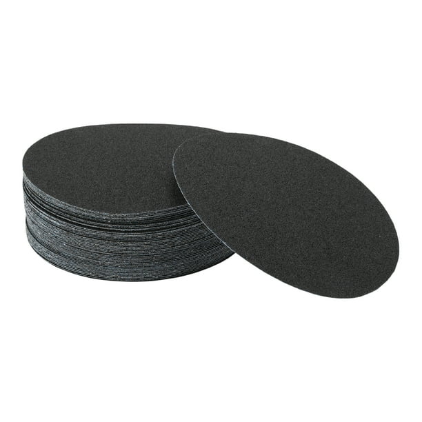 50 Pcs Discos de Lija Redondos 80 Grano con Gancho y Bucle Hojas de Lijado Universales para Restauración Automotriz 150x150mm Carburo de Silicio Negro
