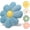 Blue, variant on 15.7'' Flower Shaped Throw Pillow, Soft Decorative Cushion for Sofa, Bed, and Floor Seating, White