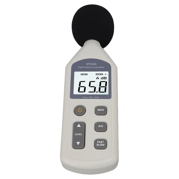 Medidor de decibelios Pantalla LCD de alta precisión 30 a 130dBA 5V Detector de ruido USB con retroiluminación para hospitales, centros comerciales