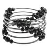 Memory Wire Noodle Bead Bracelet (Black/GM) - Exclusive Beadaholique Jewelry Kit