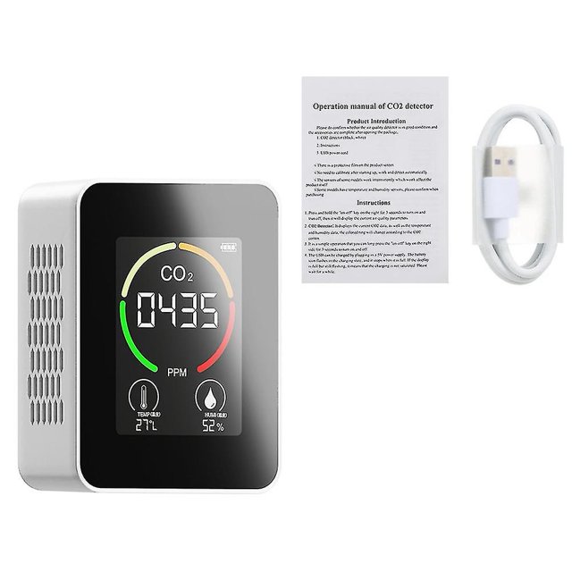 Medidor de Co2 Detector de Co2 interior portátil Detector termohigrómetro multifuncional Monitor de calidad del aire
