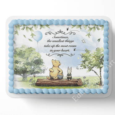 Pooh Bear Baby Shower Cake Topper, by Edible Sugar Art