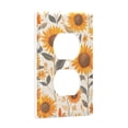 thumbnail image 2 of Yayeee Duplex Wall Plate 1-Gang 4.5"x2.7" Home Receptacle Light Switch Decorative Outlet Cover, Watercolor Sunflowers and Leaves, 2 of 7