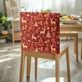 thumbnail image 3 of TSOVTHRID Chairs Back Slipcovers for Dining Room Chair Back Protector Cover Stretch Chair Cover for Home Kitchen Living Room Party Christmas Decor, Golden Reindeer Christmas Tree Print, Set of 2, 3 of 7