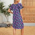 thumbnail image 4 of Ovzne Robes d'Été pour Femmes 2025 Robe d'Été Robe Décontractée pour Femmes Mode Grande Taille à Imprimé Manches Courtes Robe à Col Rond Robe d'Été Manches Courtes Imprimée Liquidation, 4 of 6