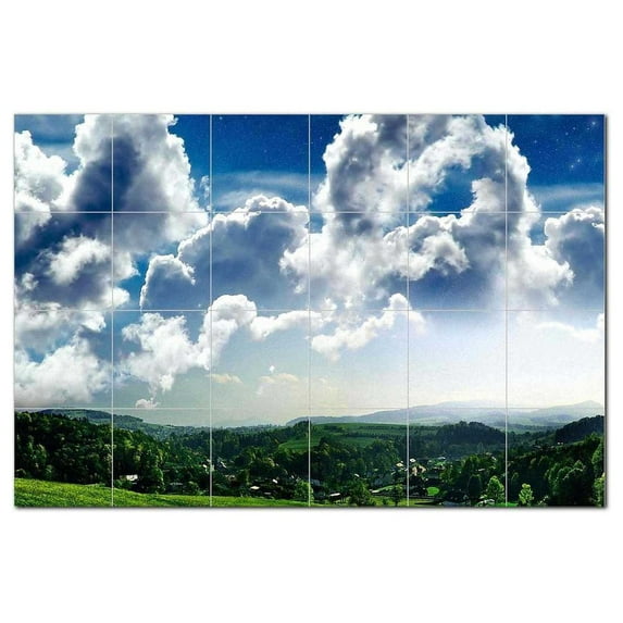 Clouds Photo Ceramic Tile Mural Kitchen Backsplash Bathroom Shower, 404641-M64