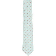Altea Milano Men's Icy Blue / Red Rose Gold Linen and Silk Woven Floral Necktie - One Size