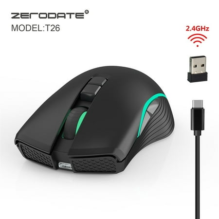 TYPE C Rechargeable Wireless LED Optical Ergonomic 2.4G USB Gaming Mouse (Best Type Of Mouse For Gaming)