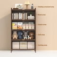 thumbnail image 4 of 57'' Tall Walnut Metal Cabinet  4 Flip Doors Ample Storage for Bedroom Office Entryway, 4 of 10