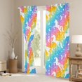 thumbnail image 3 of Manfei Dreamy Unicorn Kitchen Curtains, Glitter Galaxy Rainbow Black Out Curtains Pack of 2 (42x63 Each), Blue Pink, 3 of 6