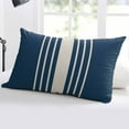 thumbnail image 5 of Navy Blue Beige Striped Throw Pillow Cover 12 x 20 Inch Decorative Pillow Cover Modern Farmhouse Retro Lines Lumbar Pillowcase Seasonal Rectangle Cushion Case for Couch Sofa Bed Living Room, 5 of 7