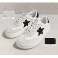 thumbnail image 6 of LUCKY STEP Womens Fashion Star Sneakers Wide Toe Lace Up Casual Shoes,White&Black, 6 of 11