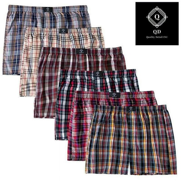Quality Detail ✨ 6 pack of XL European Size, Fit US Size Medium, Classic Woven Boxers ✨
