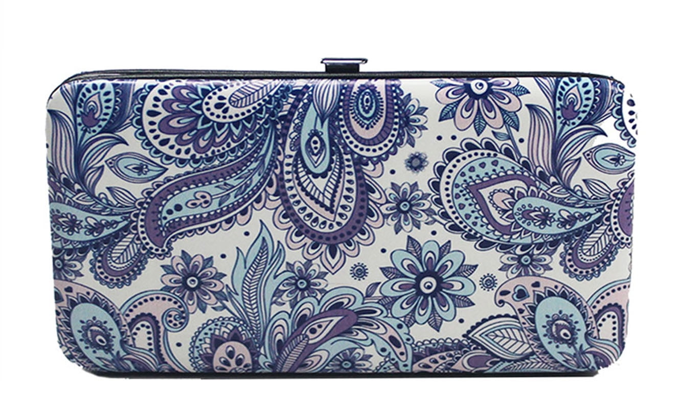 MAPOLO Paisley And Flowers Print Womens Clutch Purses Organizer And Handbags Zip Around Wallet