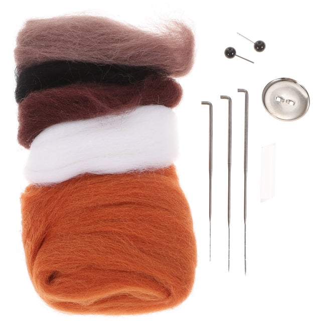KAKOWELY 1 juego de broche de fieltro de lana, alfiler de solapa de peluche de animal, materiales de bricolaje para sombreros y bufandas.