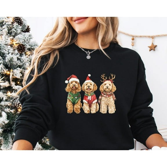 Velto Golden Doodle Happy Holiday Sweatshirt, Happy Holiday Golden Doodle Mom Sweater, Golden Doodle Gift, Happy Holiday Dog Sweater, Dog Happy Holiday Sweatshirt All Size S-5XL