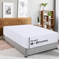 thumbnail image 1 of Sábana bajera Utopia Bedding King con bolsillo extra profundo de 53 cm, color blanco, 1 of 5